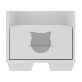 Cama gato con cajón 34.5x40x40 cm blanco