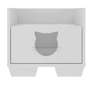 Cama gato con cajón 34.5x40x40 cm blanco