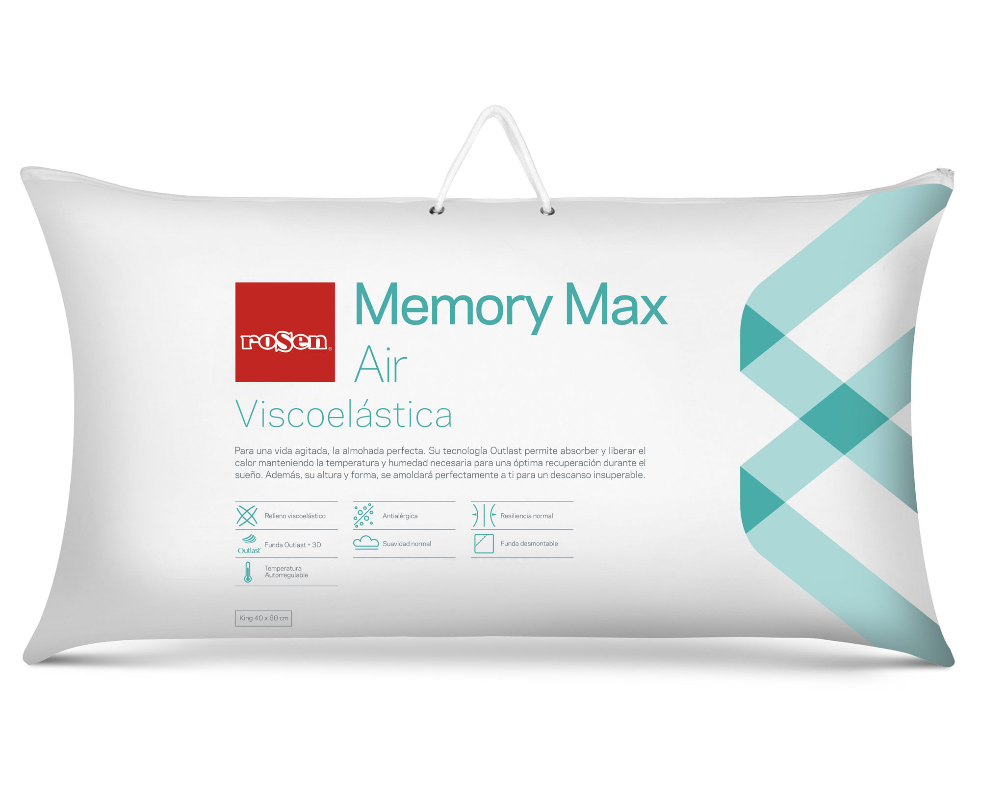 Rosen Almohada viscoelástica 41x81 cm Memory max Rosen