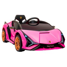 Auto a batería Lamborghini Sian rosado Kidscool