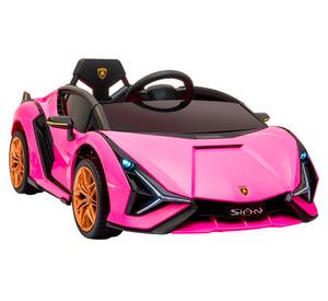 Auto a batería Lamborghini Sian rosado Kidscool