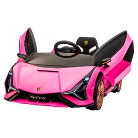 Auto a batería Lamborghini Sian rosado Kidscool