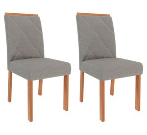 Comedor 4 sillas Agata Fernanda off white/grafito