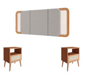 Respaldo TW156 + 2 veladores TW59 café