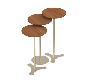 Set 3 mesas laterales redondas Orb champán/café