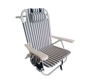 Silla playa Cool plus rayas blanco/negro