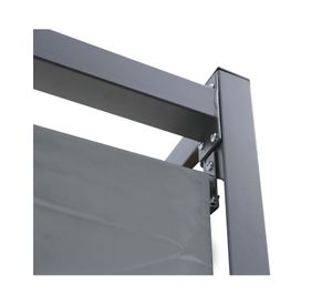 Pérgola metálica con cortinas gris 230x300x300 cm