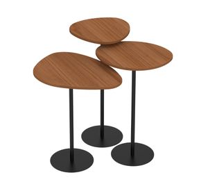 Set 3 mesas laterales irregulares Botanic negro/canela