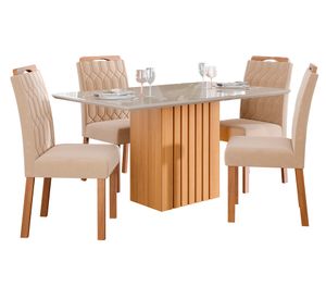 Comedor Ana 1.3 + 4 sillas Paola nude