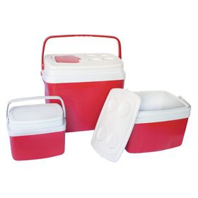 Cooler 32 litros + cooler 12 litros + cooler 5 litros rojo Live Sport