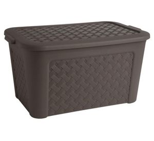 Caja organizadora Ratán taupe polipropileno 50 lt