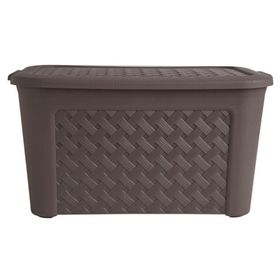 Caja organizadora Ratán taupe polipropileno 24 lt