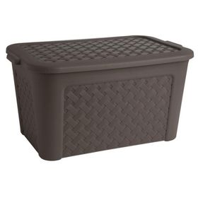 Caja organizadora Ratán taupe polipropileno 24 lt