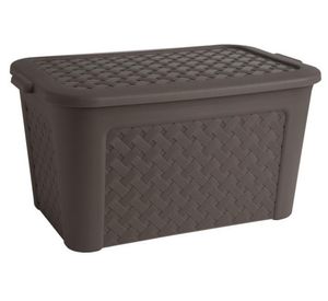 Caja organizadora Ratán taupe polipropileno 24 lt