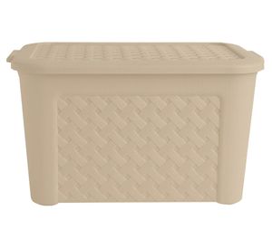 Caja organizadora Ratán beige polipropileno 50 lt