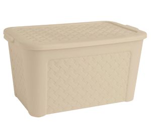 Caja organizadora Ratán beige polipropileno 50 lt