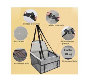 Silla auto mascota 40x20x25 cm gris