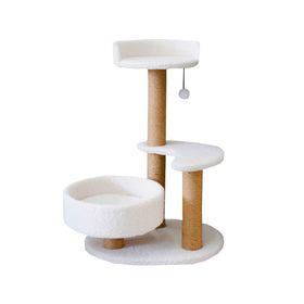 Rascador gatos 3 niveles 72x49x37 cm blanco