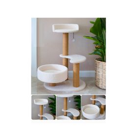 Rascador gatos 3 niveles 72x49x37 cm blanco