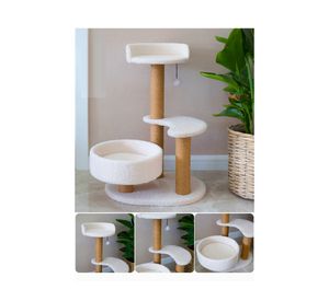 Rascador gatos 3 niveles 72x49x37 cm blanco