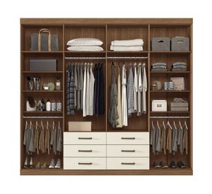 Clóset 8 puertas Master 8.6 Jar jatoba/areia 217.6x238.8x46.3 cm