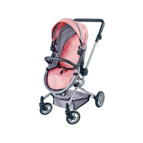 Coche cuna para muñeca 2 en 1 rosado