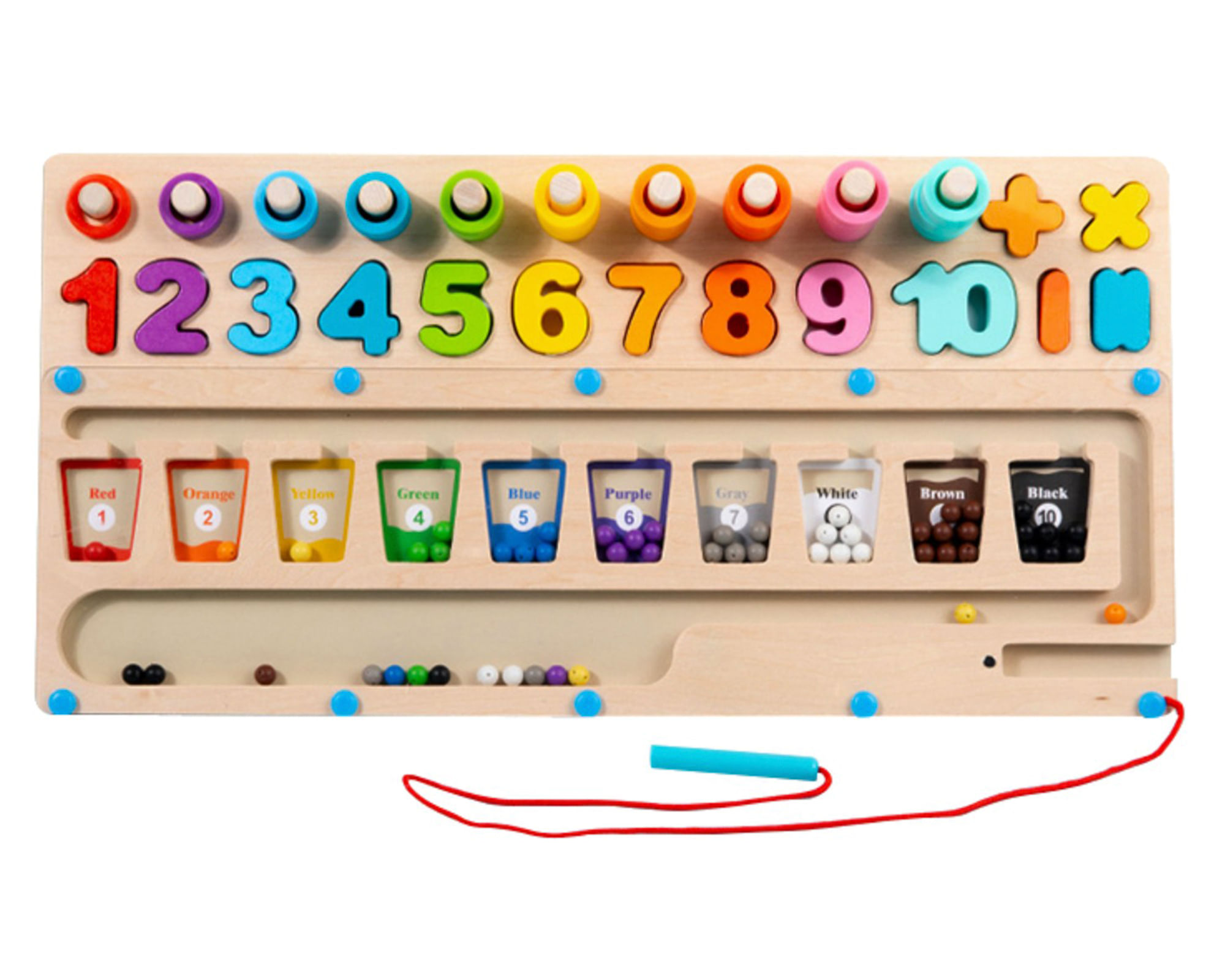 Kidscool Juego didáctico tablero 3 actividades Montessori