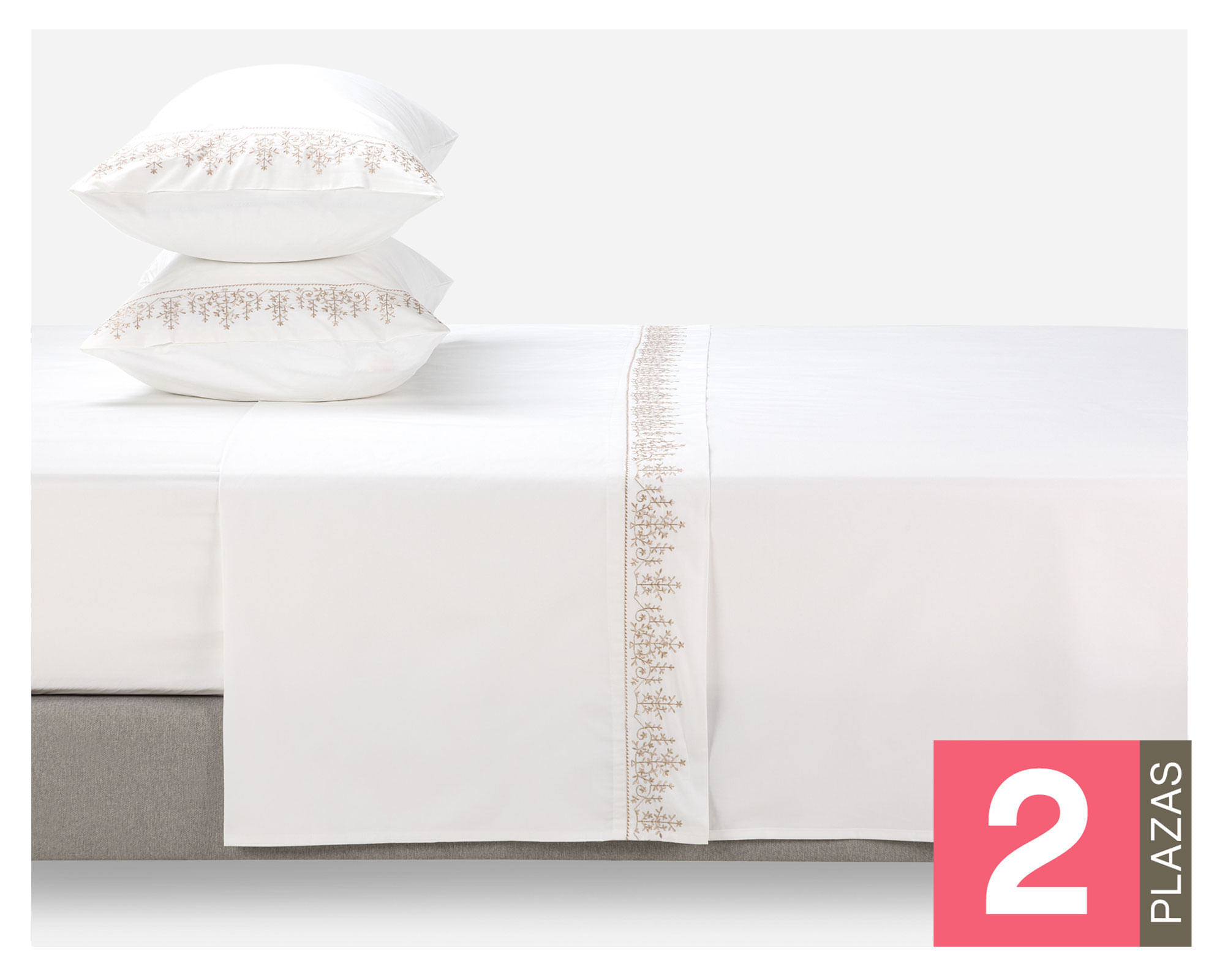 Rosen Juego sábanas 2 plazas Floral blanco Rosen
