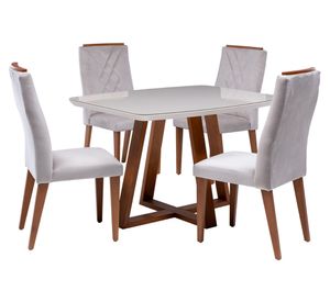 Juego de comedor 4 personas rectangular Bennet 1.24 silla Megan