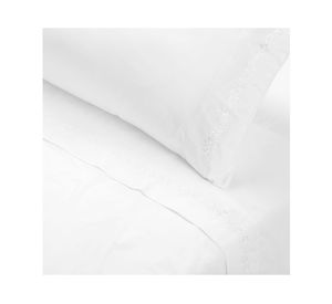 Juego sábanas 2 plazas botánica blanco Rosen