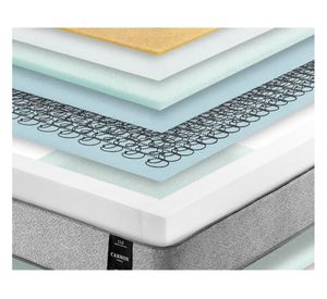 Cama europea Still 2 plazas base dividida + almohadas + sábanas + respaldo gris