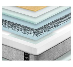 Cama europea Still 2 plazas base dividida + almohadas + sábanas + respaldo negro