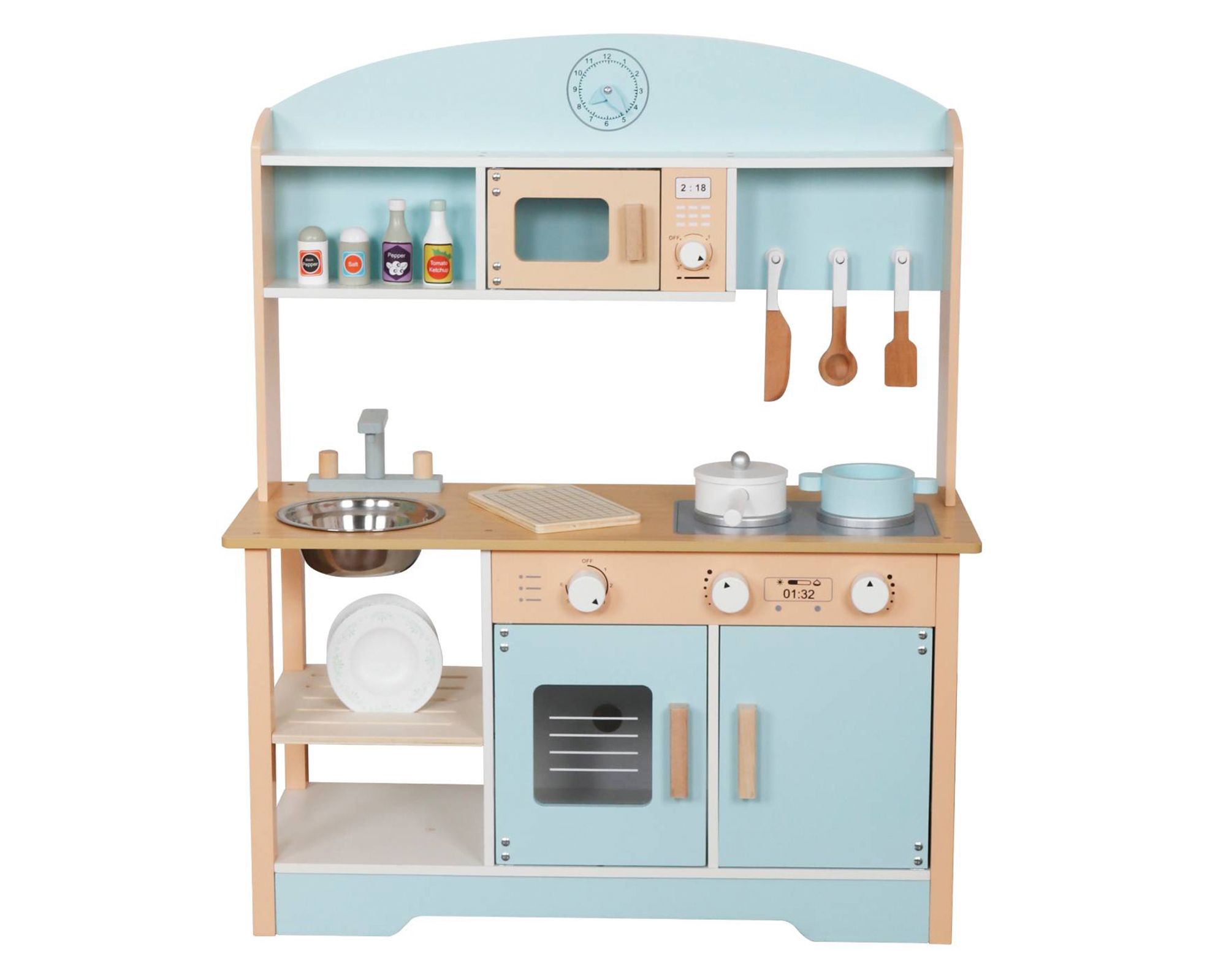 Kidscool Cocina Montessori W10C573H celeste + accesorios
