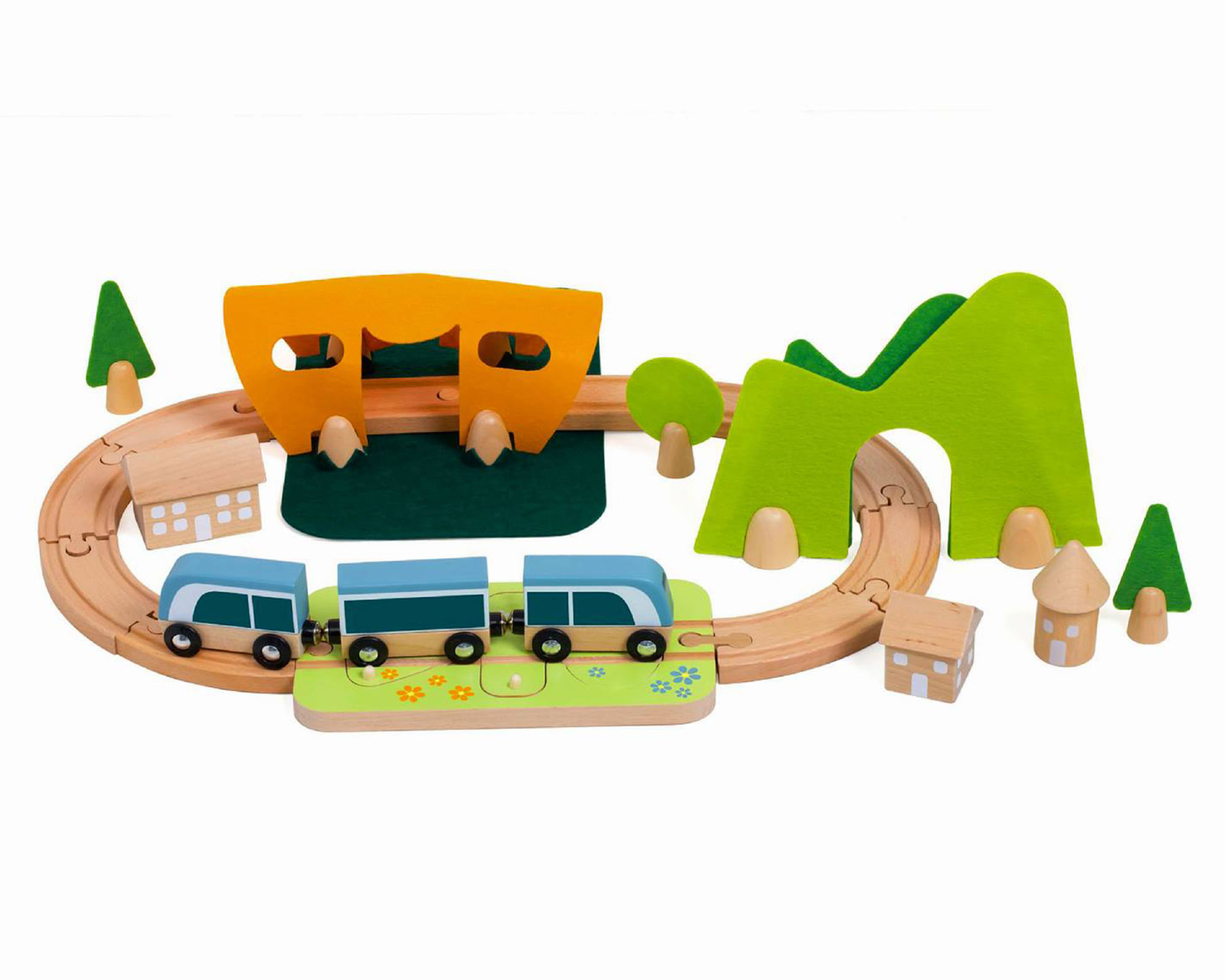 Kidscool Juego didáctico Pista de Tren Feliz