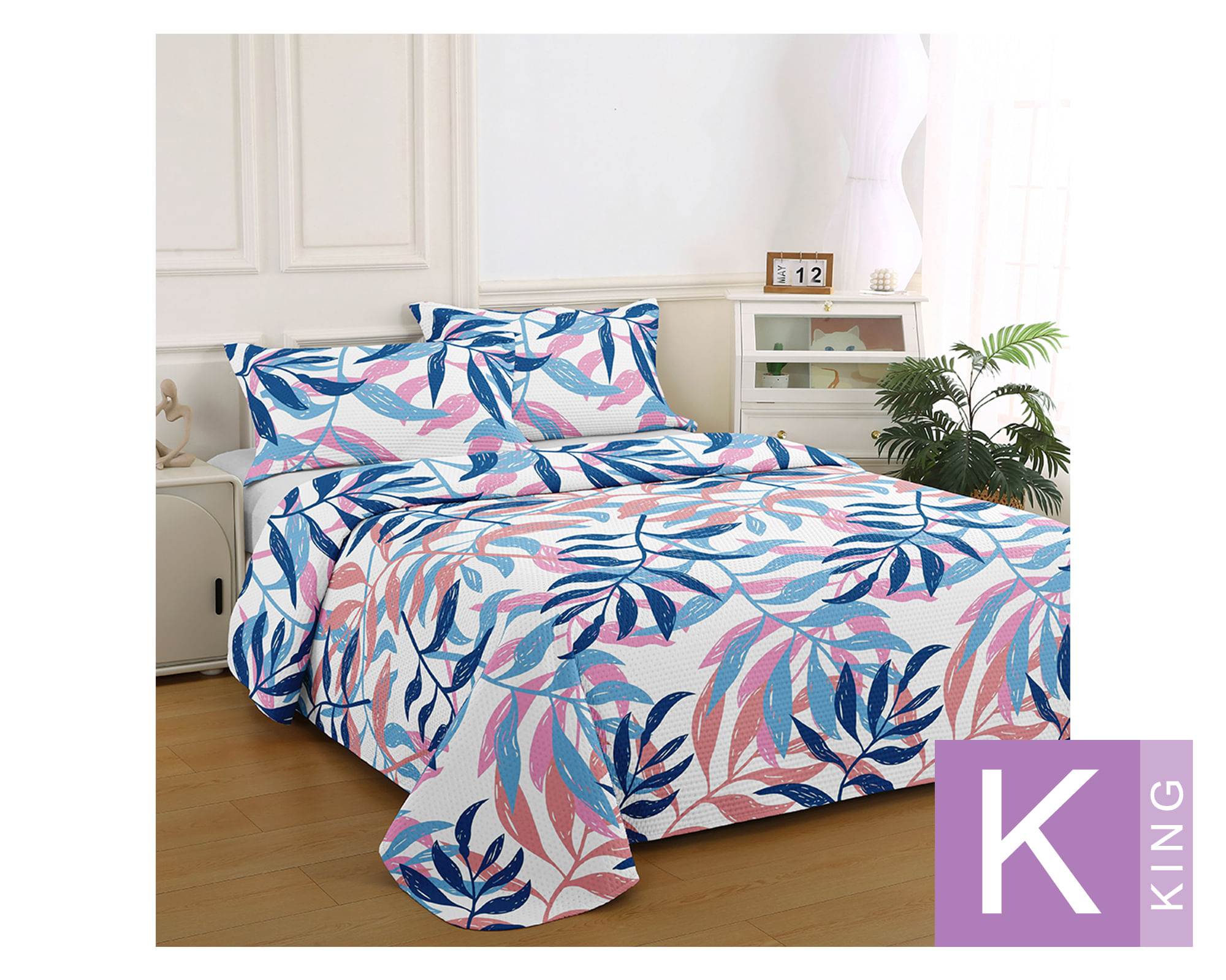 Illusions Quilt Bruselas denim diseño king