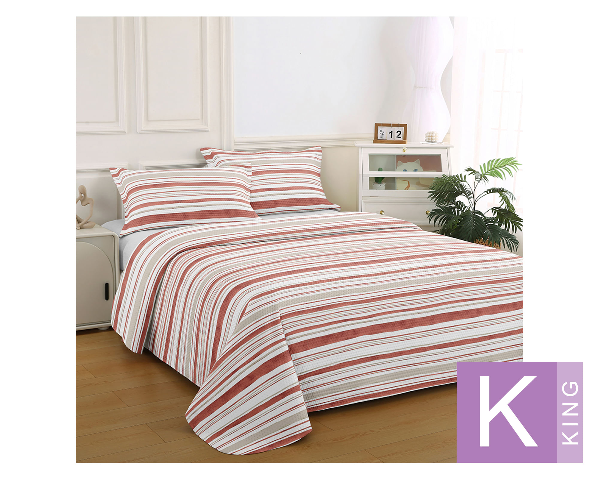 Illusions Quilt Bruselas canela king