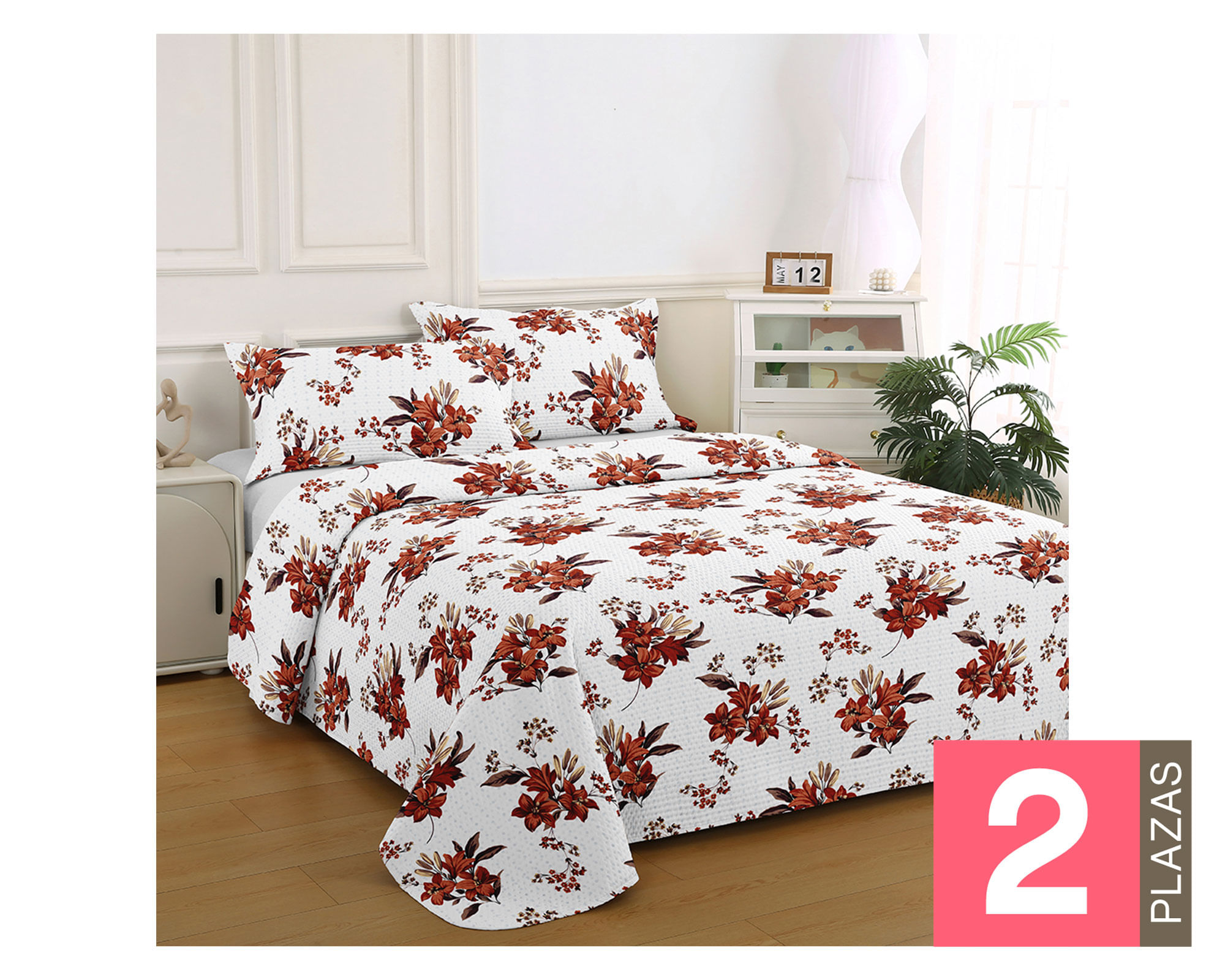 Illusions Quilt Bruselas marron 2 plazas