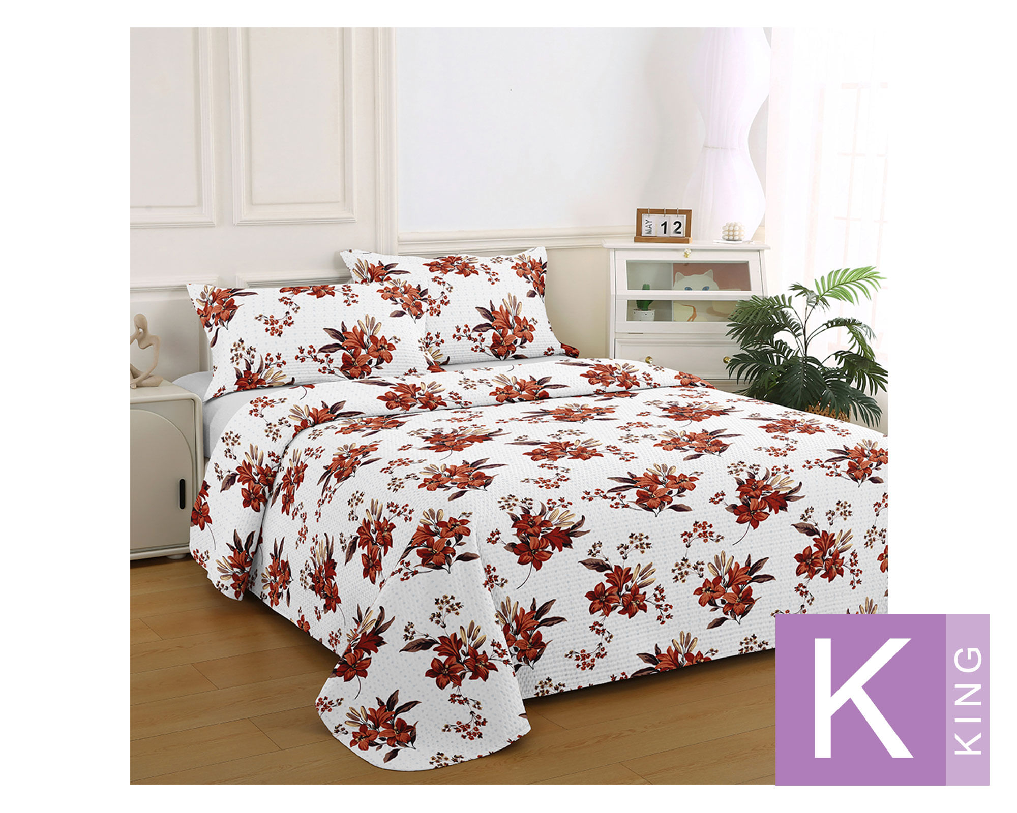 Illusions Quilt Bruselas marron king