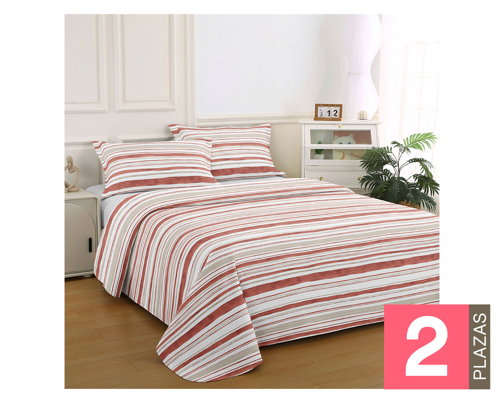 Illusions Quilt Bruselas canela 2 plazas