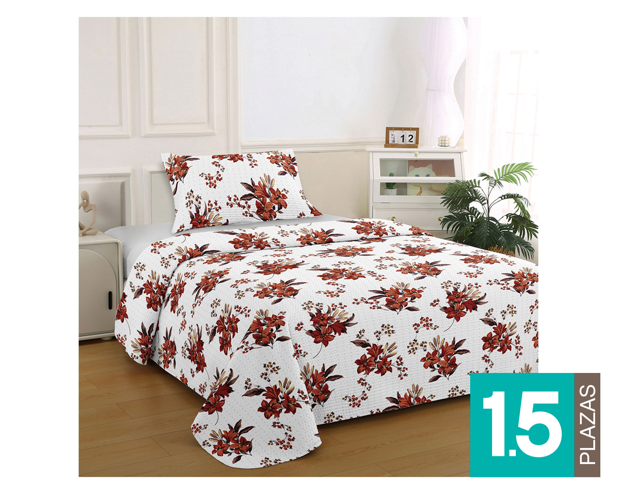 Illusions Quilt Bruselas marron 1.5 plazas