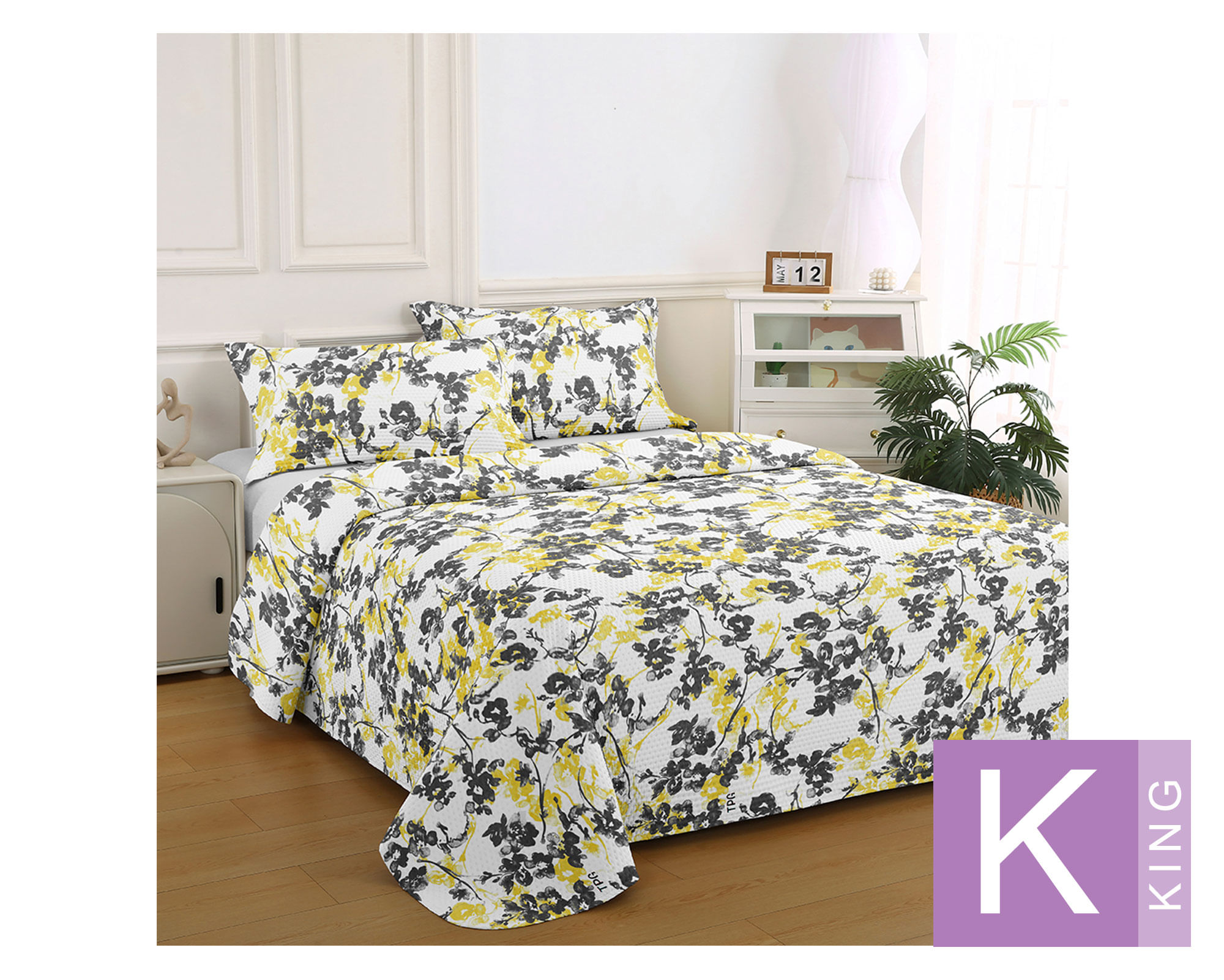 Illusions Quilt Bruselas amarillo king