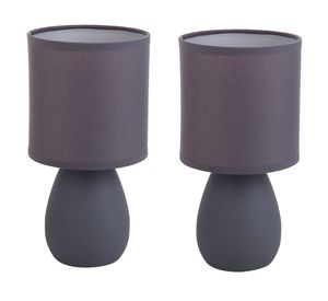 Lámpara mesa Elian geo 1L E27 gris 2 unidades