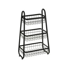 Carro organizador 3 pisos negro