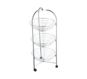 Carro organizador 3 pisos redondo silver