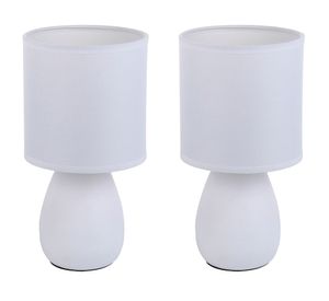 Lámpara mesa Elian 1L E27 blanco invierno 2 unidades