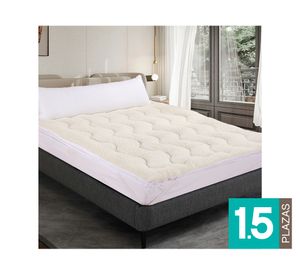 Topper colchón Sherpa beige 1.5 plazas