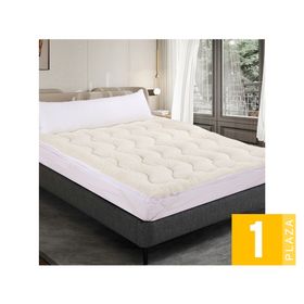 Topper colchón Sherpa beige 1 plaza