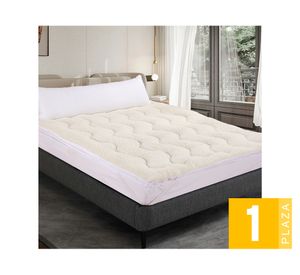 Topper colchón Sherpa beige 1 plaza