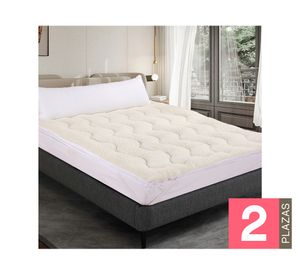 Topper colchón Sherpa beige 2 plazas