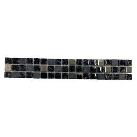 Pack listel Mosaico negro/plata 5x30 cm 3 un.